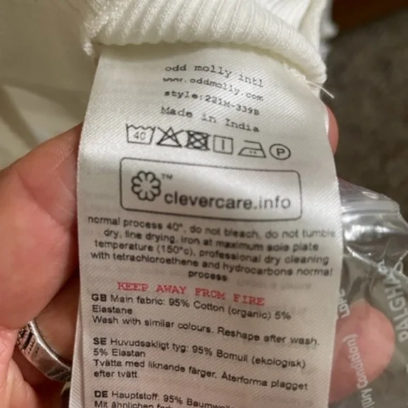 Odd Molly Long Sleeve Top-White-Sz 1 NWOT - Picture 5 of 8